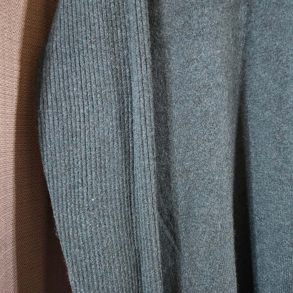 Lands End Womens 100% Cashmere V-Neck Tunic Sweater Teal Green 506411 M 10-12 - Picture 7 of 7